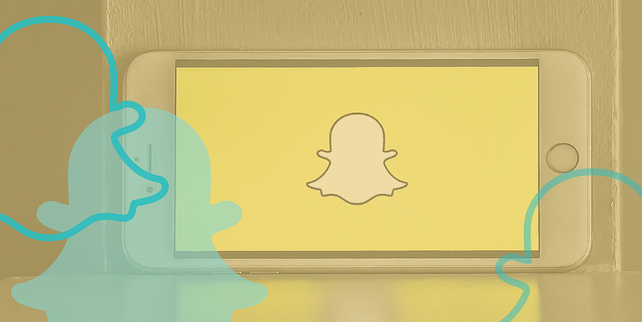 An iPhone displays the SnapChat ghost