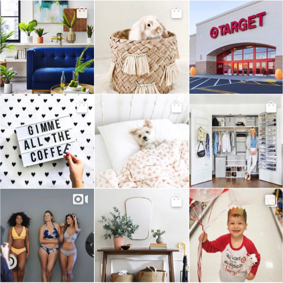 The top nine posts from Target's instagram showcase the brand.