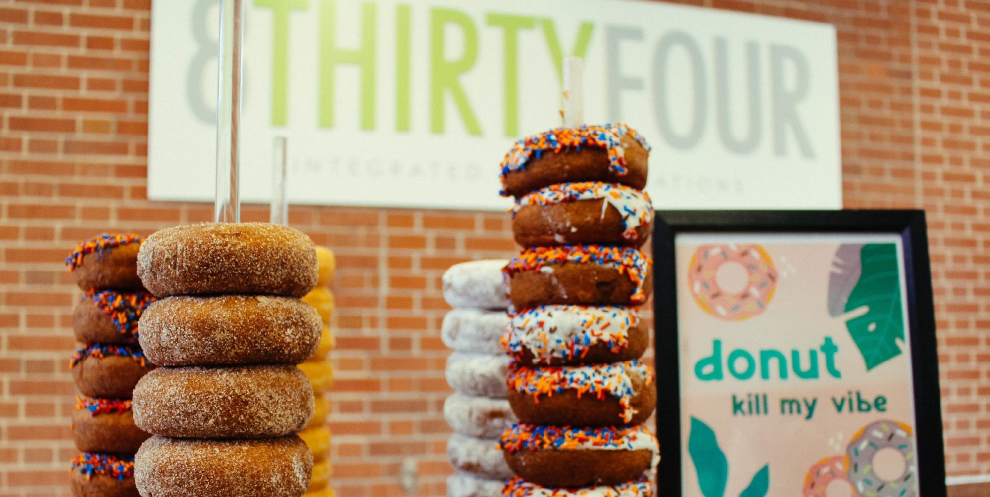 An image of donuts from the 8THIRTYFOUR Nothing Party in August 2020.