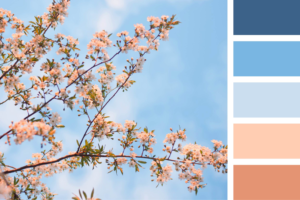 A color palette resembling a budding tree in springtime.
