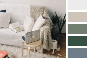 A color palette resembling a cozy work from home space.
