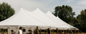 A white tent at an outdoor event