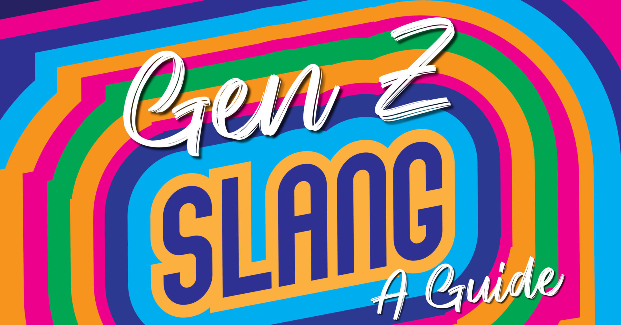 Gen Z Slang with multi-colored rings
