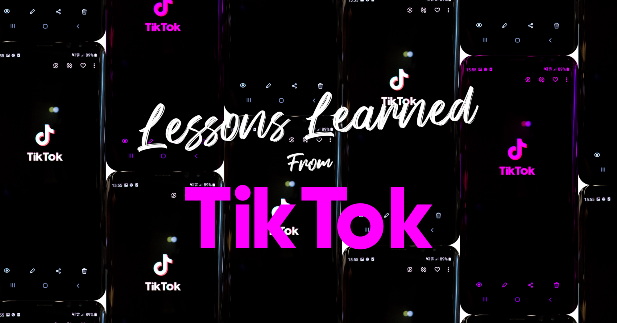 Lessons Learned from TikTok text over a black background with TikTok logos