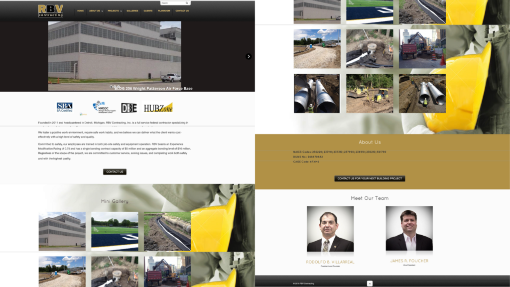 RBV Contracting's old website