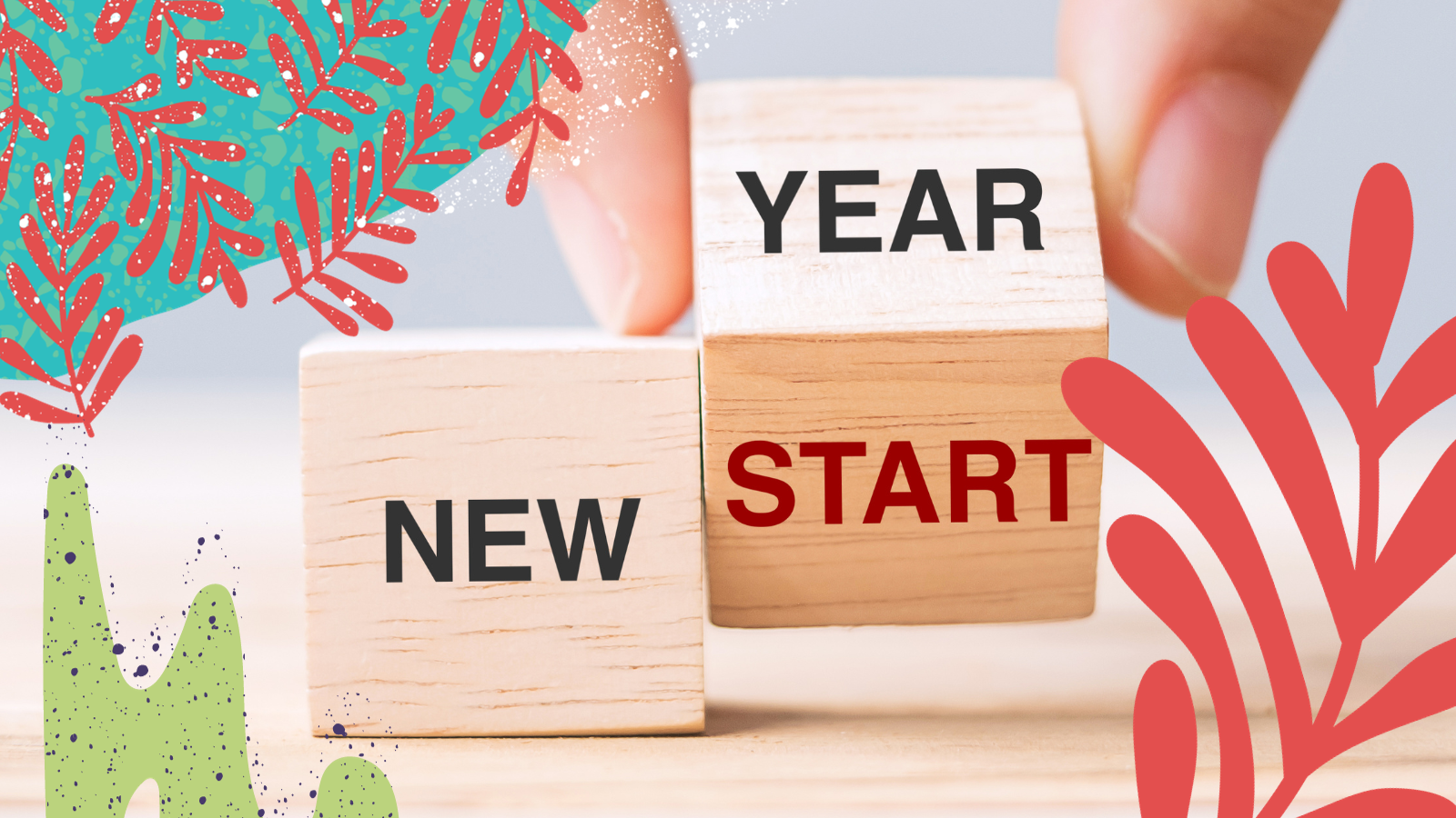 wooden blocks with new year new star on them