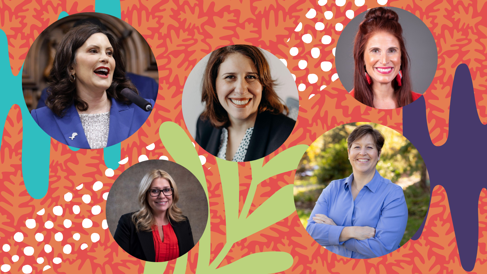 8THIRTYFOUR Let's Talk About Badass Women Modern 2024 Blog graphic with Mary Hulst, Gretchen Whitmer, Jennifer Coulter-Lissman, Teresa Moon, and Alissa Roath